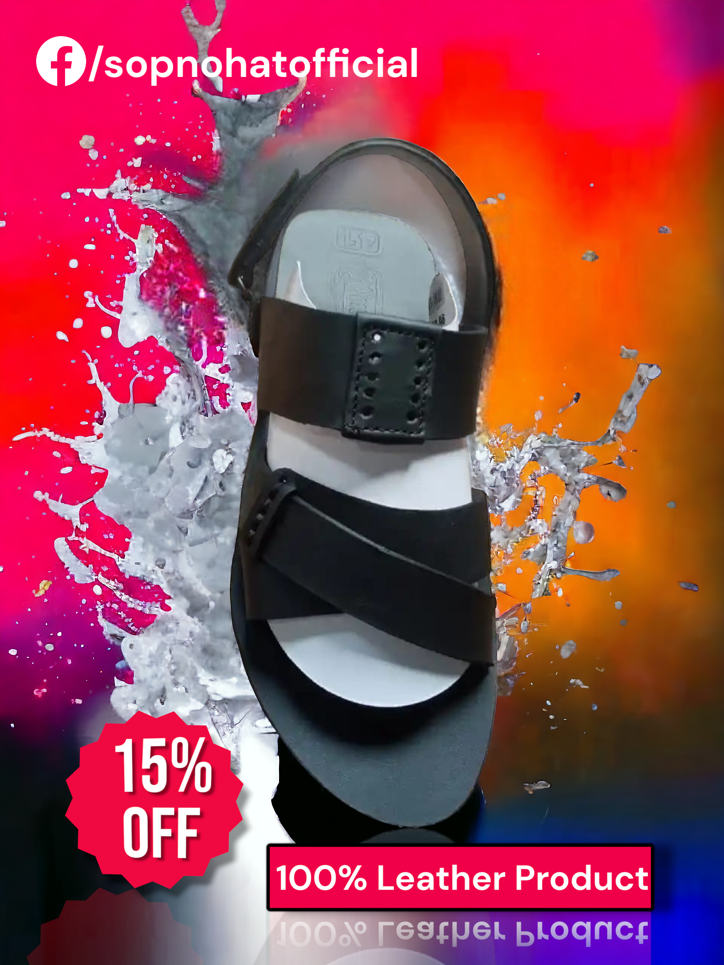 ১০০% চামড়ার তৈরি স্যান্ডেল।